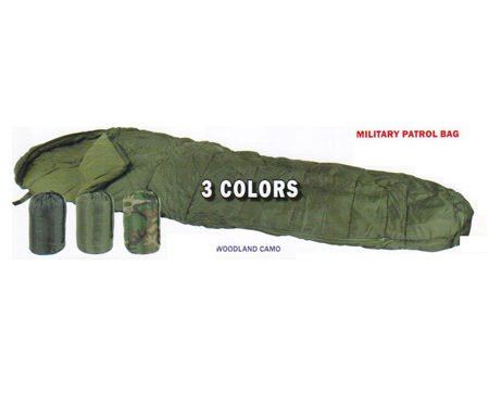 Military patrol sleeping bag  woodland camo (summer weight)