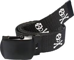 Web Belt Pirate with a Black Buckle