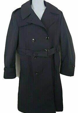 SURPLUS ARMY BLACK MILITARY TRENCH COAT